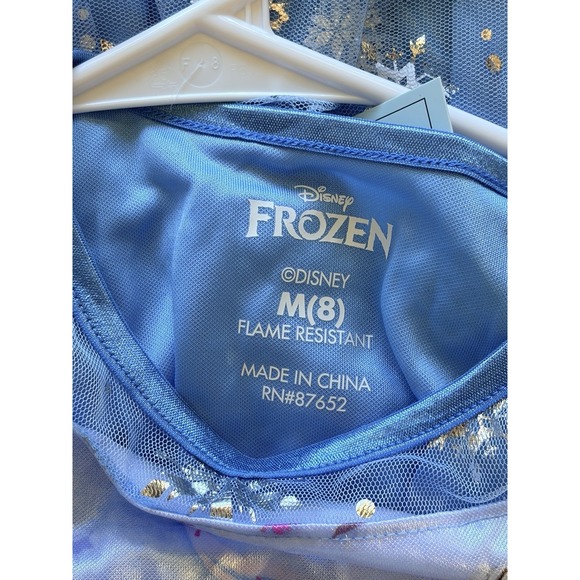 Disney Frozen Blue Mesh Metallic Snowflake Overlay Nightgown Youth Medium 8 NEW - Picture 12 of 13